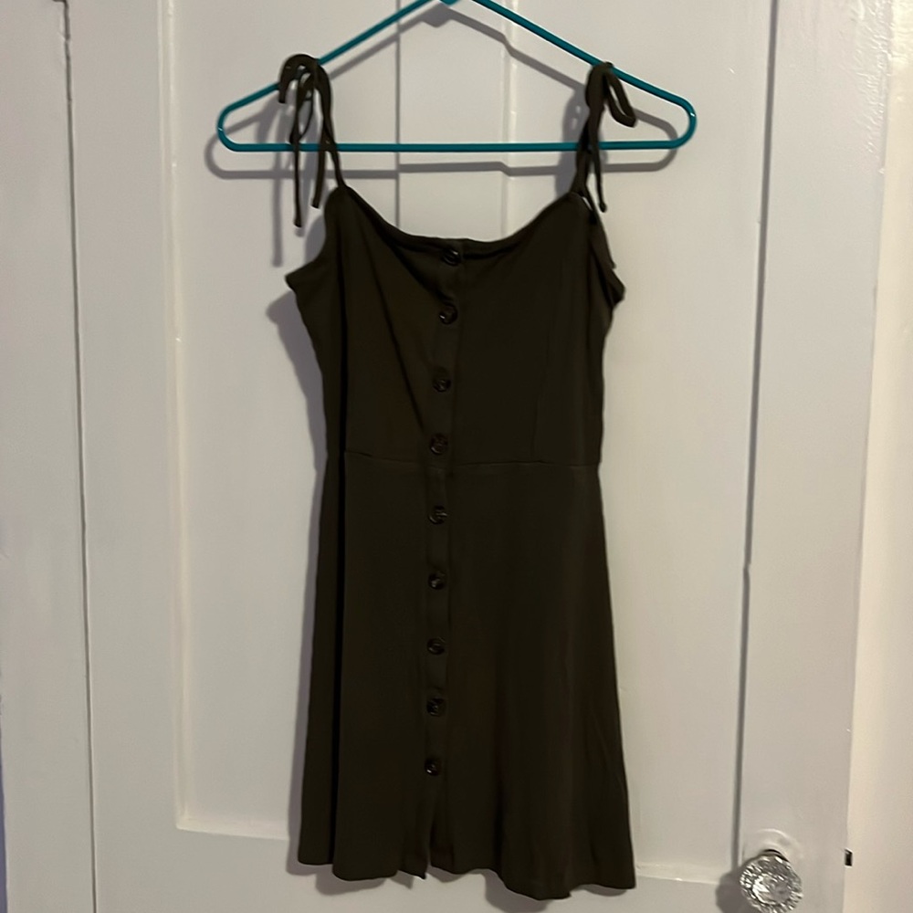 Top shop olive ribbed dress size 2